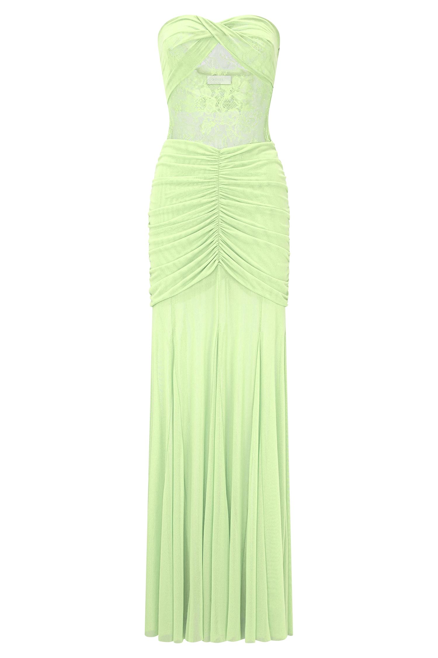 Khadijah Lace And Mesh Maxi Dress - Sage Product Image