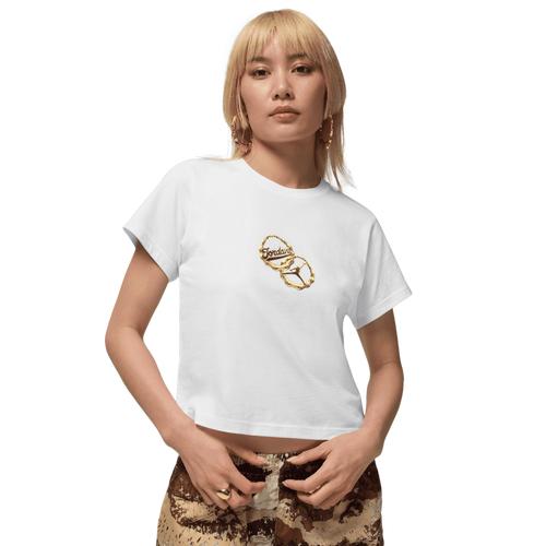 Jordan Womens Jordan Brooklyn TMID GX ATW Short Sleeve T-Shirt - Womens White/Black Product Image