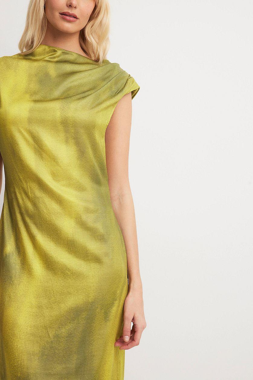 Funnel Neck Open Back Midi Dress Product Image