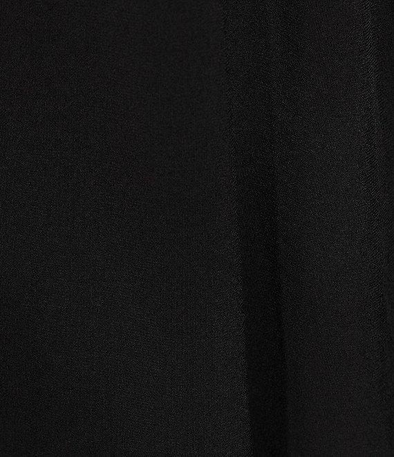 IC Collection Plus Size Knit Boat Neck 3/4 Mesh Cut Out Sleeve Tunic Product Image