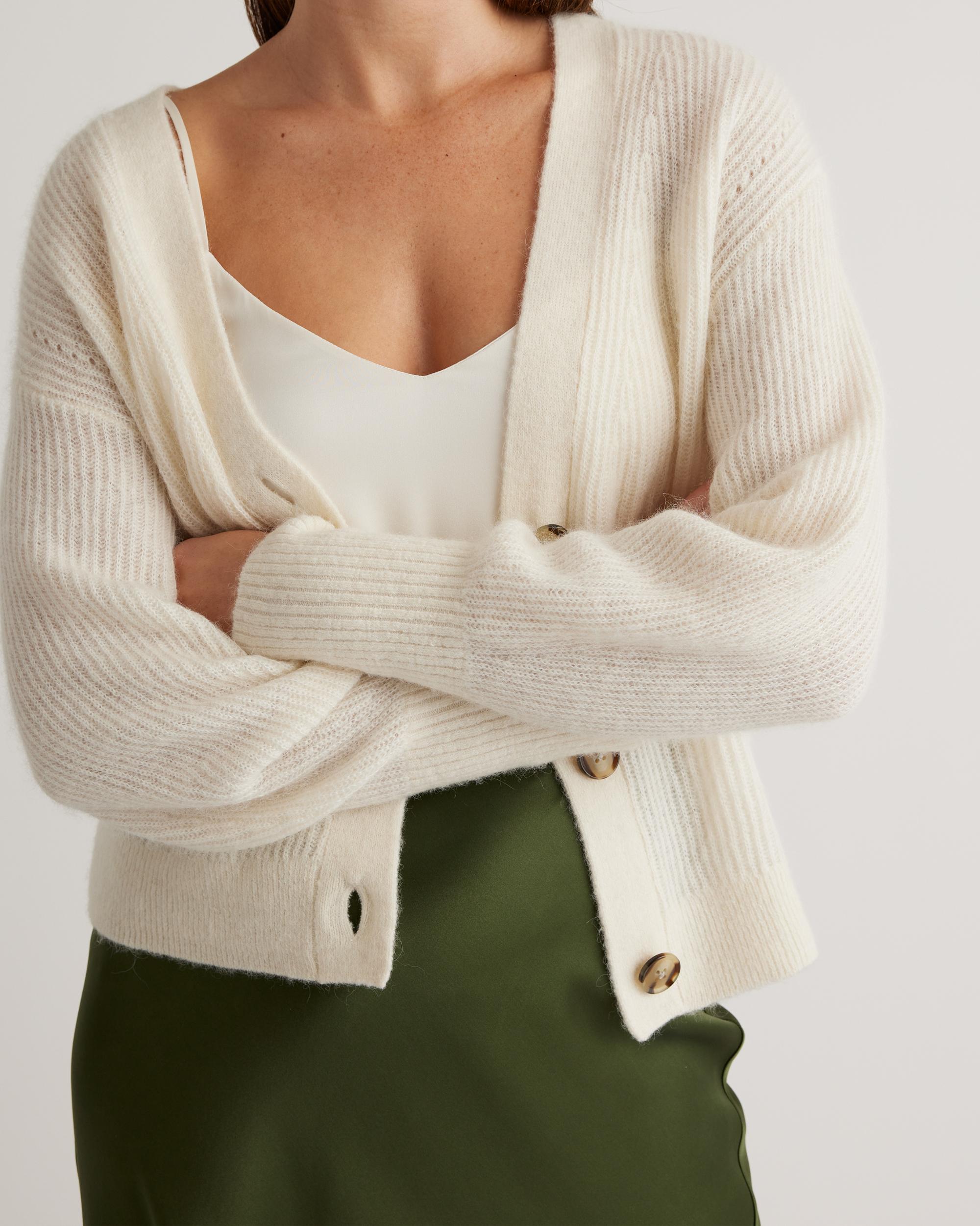 Quince | Women's Alpaca Cropped Cardigan Sweater Size XL Product Image