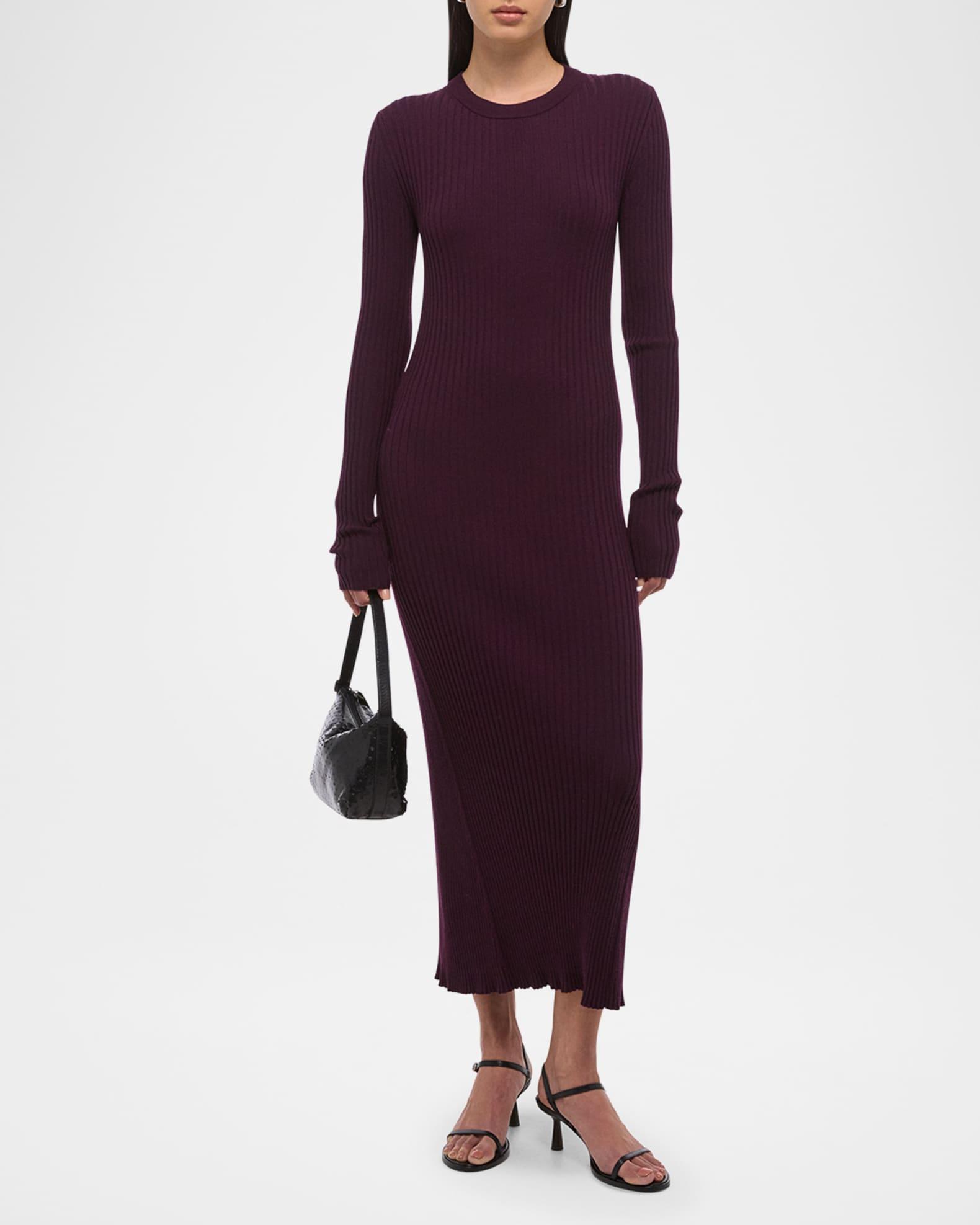 Open-Back Ribbed Wool Dress Product Image