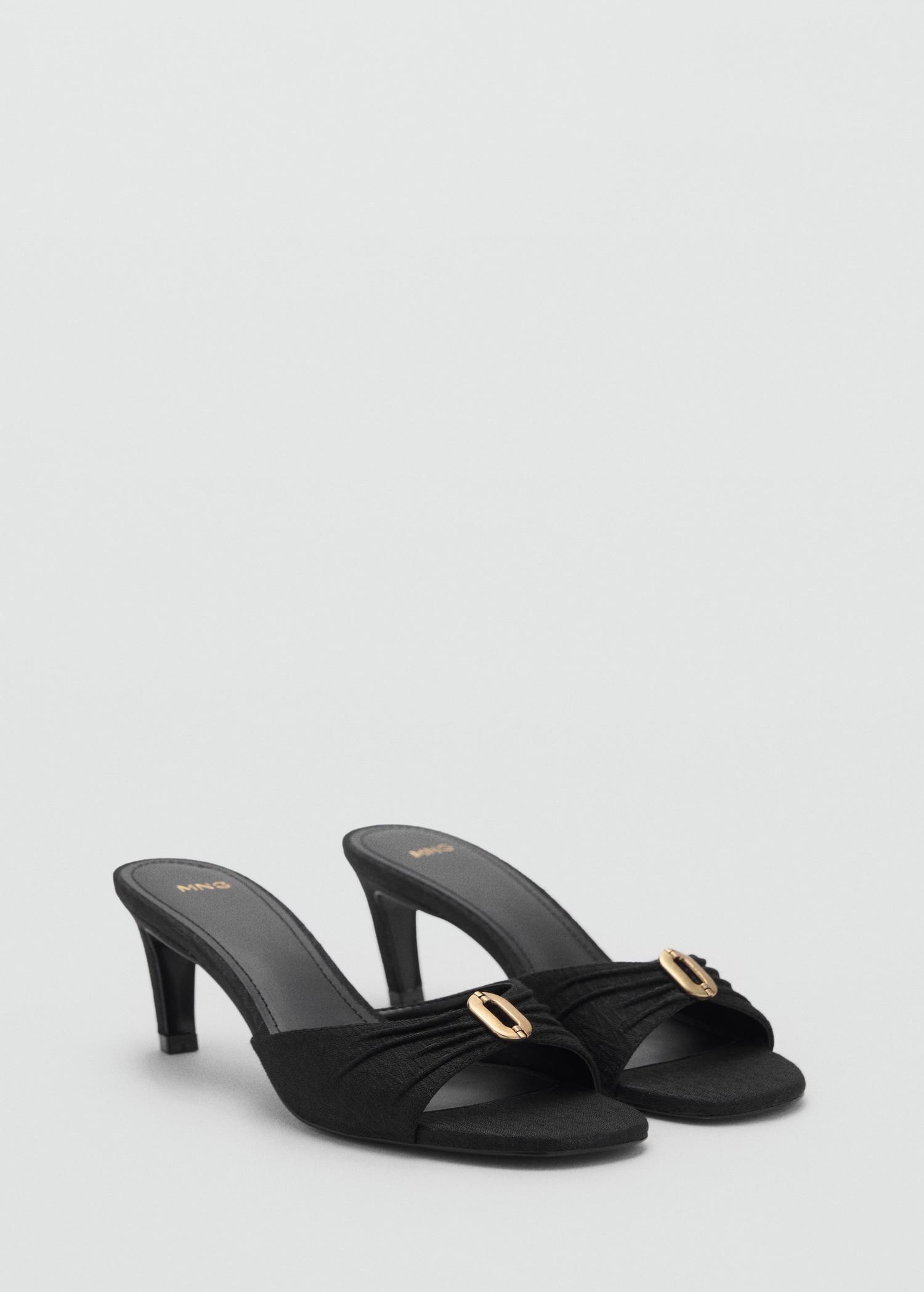 Heeled sandals with metallic detail - Women | MANGO USA Product Image
