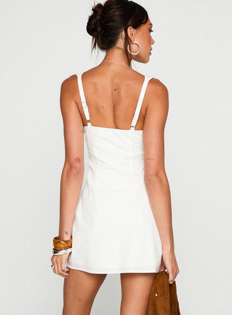 Florien Broderie Mini Dress White Product Image