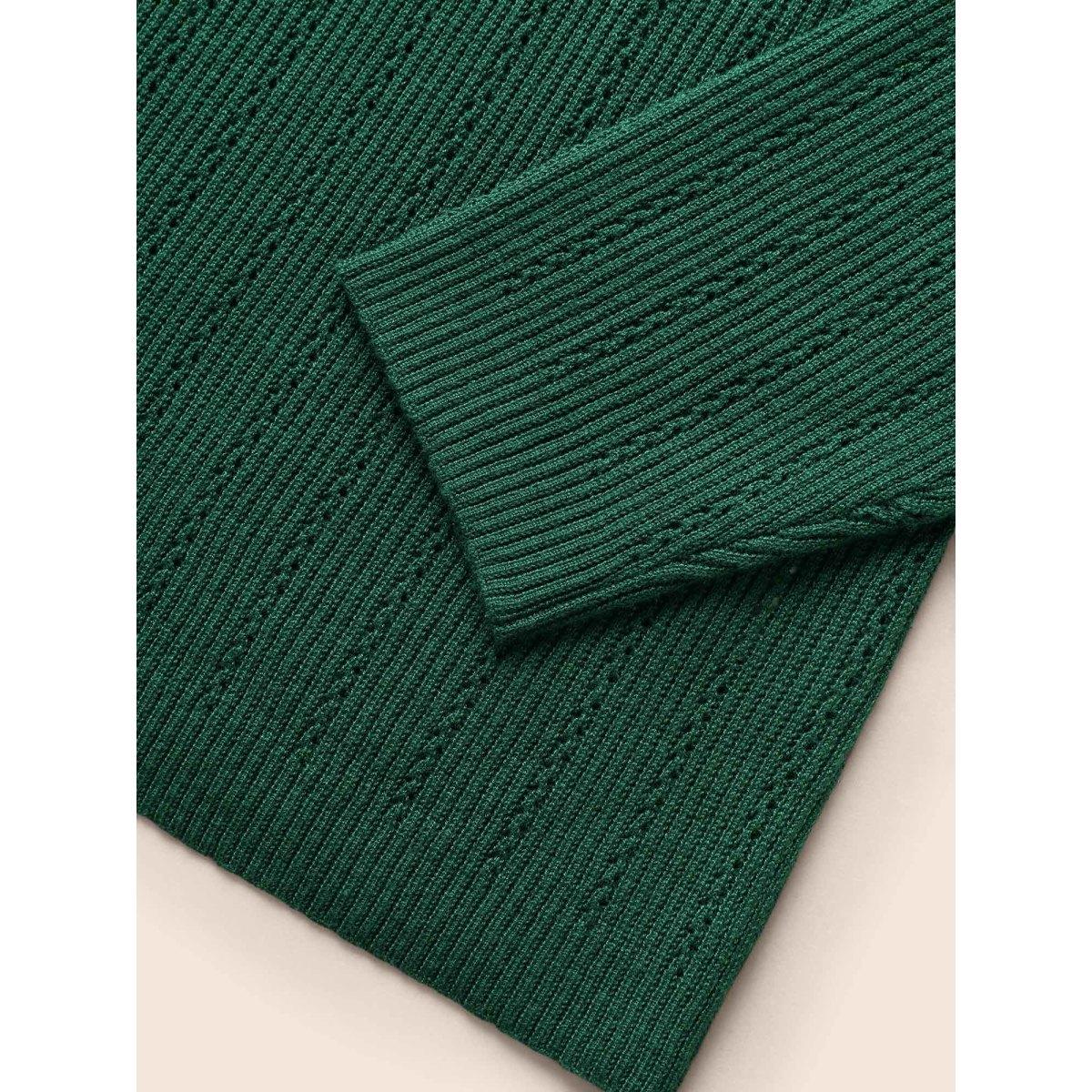 Plus Size Supersoft Essentials Polo Neck Button Up Pullover Truegreen Women Casual Long Sleeve Polo Everyday Pullovers BloomChic 12/L Product Image