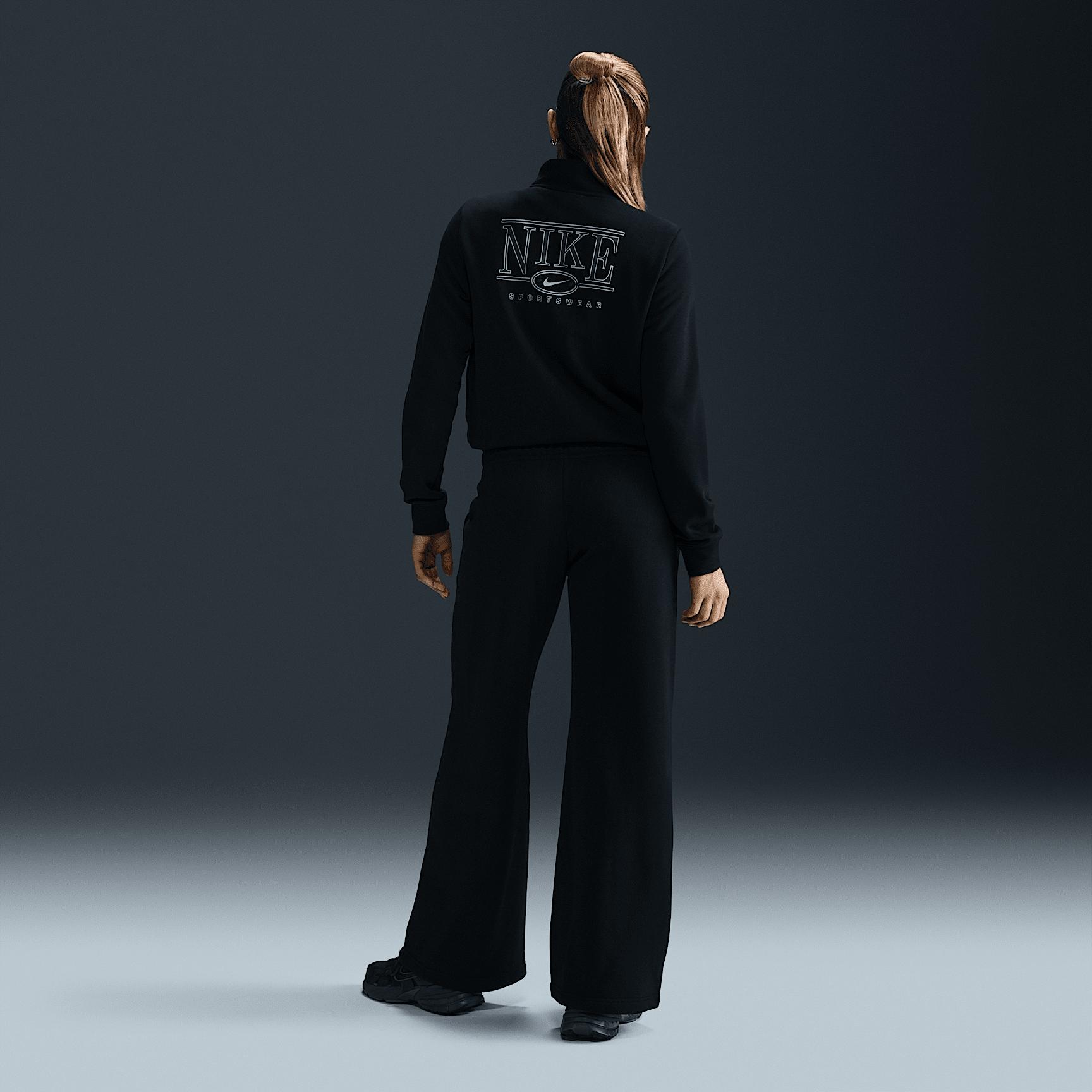 Womens Nike Sportswear Club Fleece Mid-Rise Wide-Leg Graphic Pants | HJ0869-699 Product Image