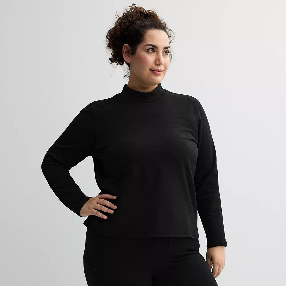Plus Size Tek Gear® Warm Gear Mockneck Top, Women's, Size: 1XL, Mineral Black Product Image