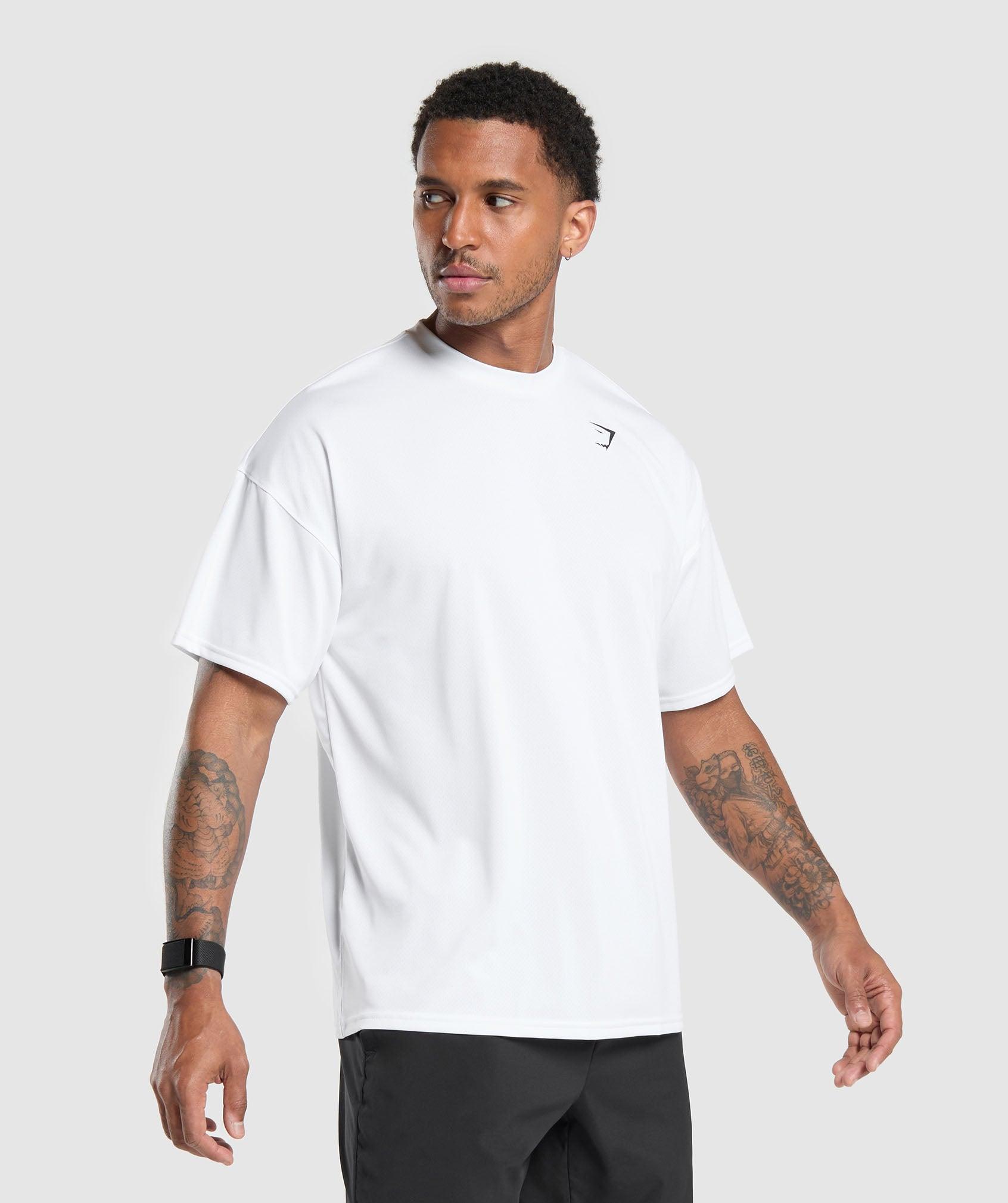 Gymshark Oversized Performance T-Shirt - White Male Product Image
