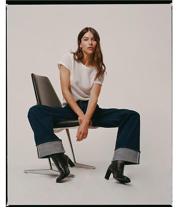 Rolla's Heidi Low Rise Turn Up Straight Leg Cuff Jeans Product Image