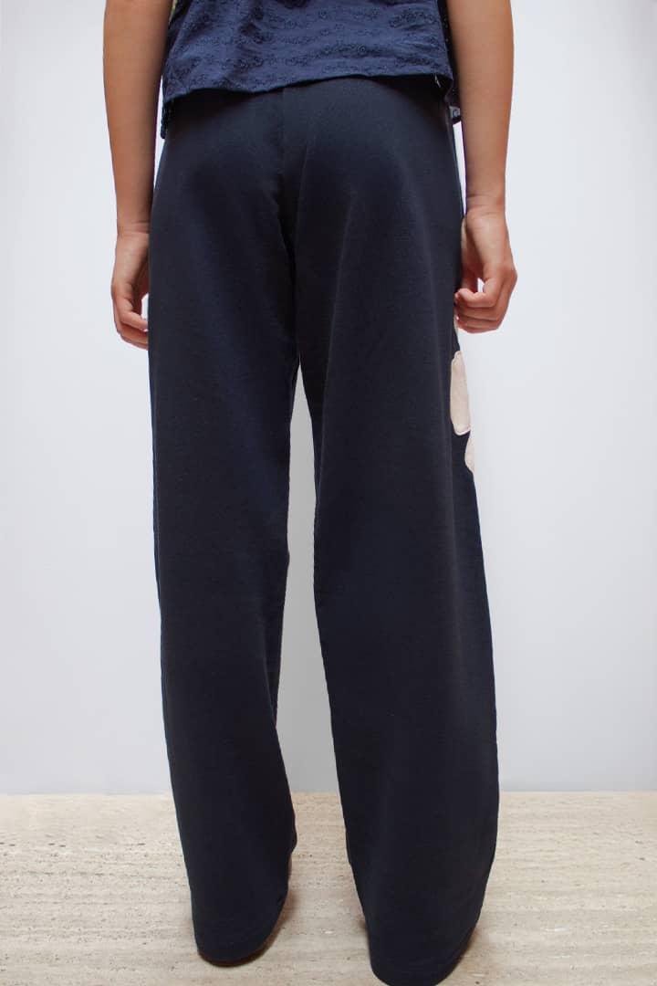 Wide-leg joggers with flower Product Image