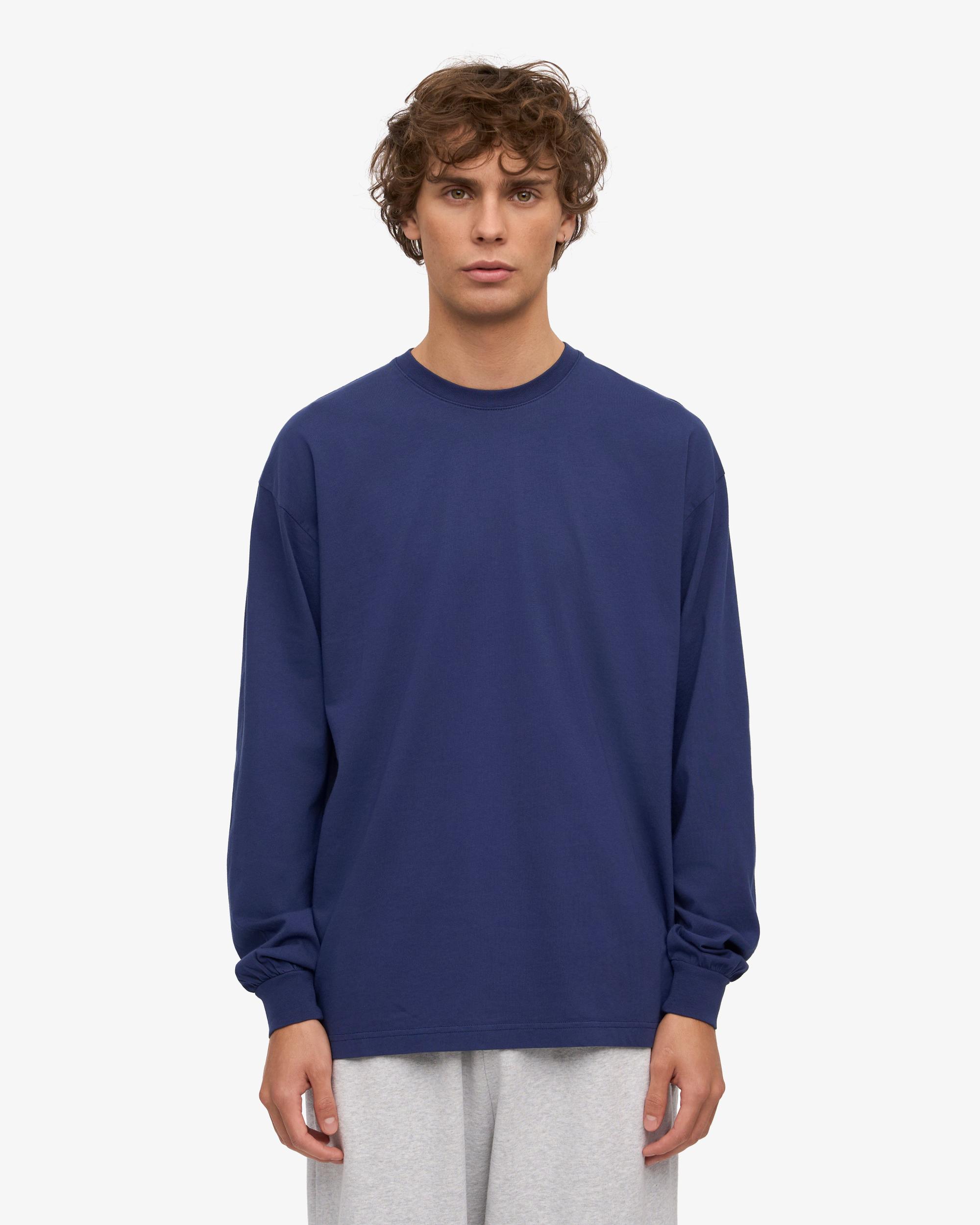 Oversized Organic LS T-Shirt - Marine Blue Product Image