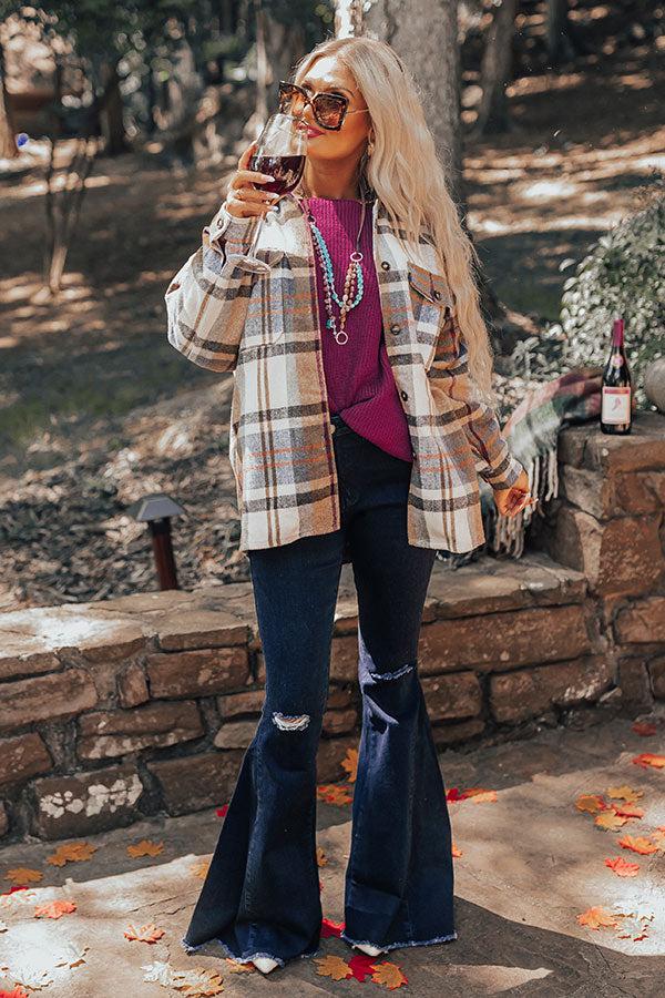 The Steele High Waist Flare In Dark Wash Product Image