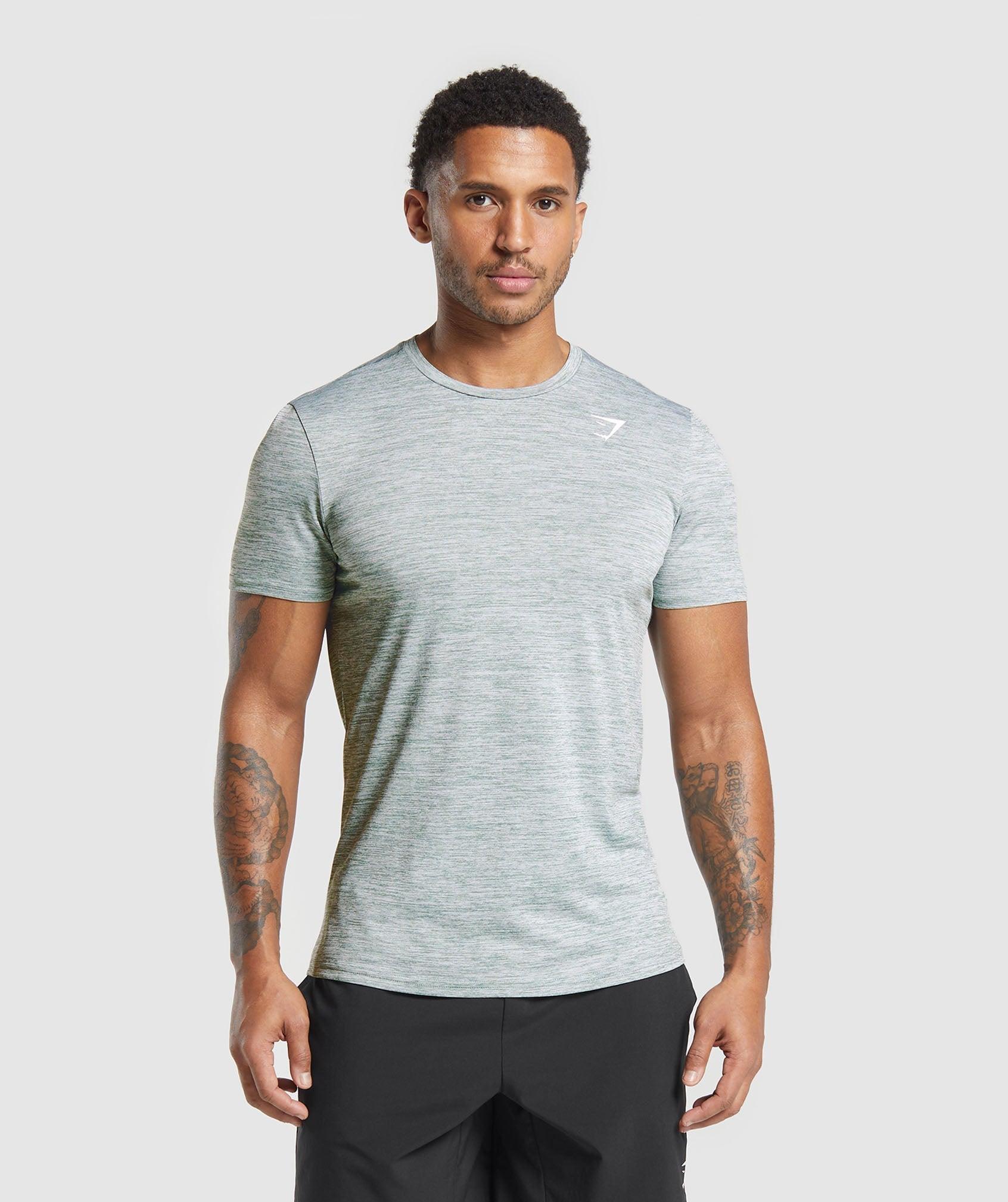 Gymshark Arrival Marl T-Shirt - Celeste Blue/White Marl Male Product Image