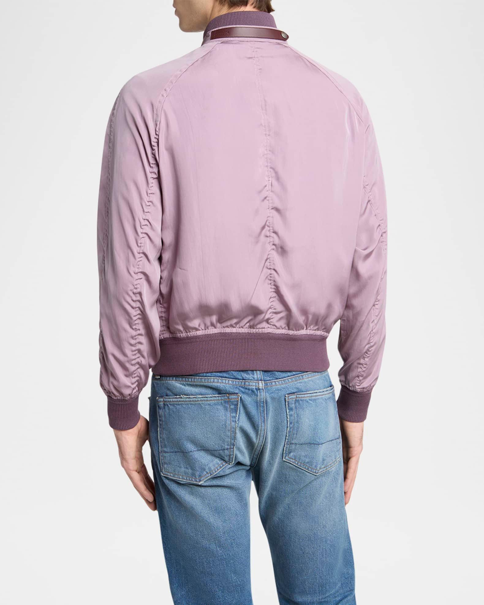 Men's Silk Taffeta Knit Bomber Jacket Product Image