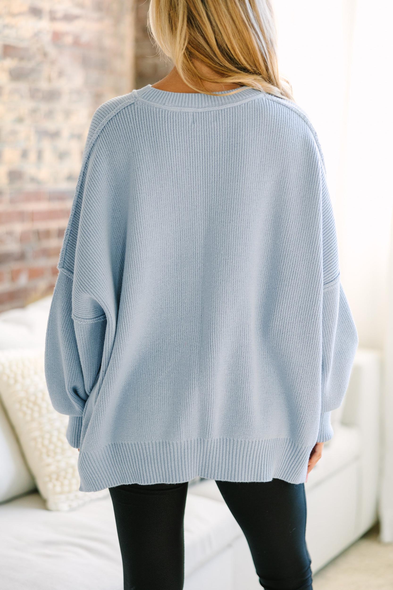 Give You Joy Light Blue Dolman Sweater Female Product Image