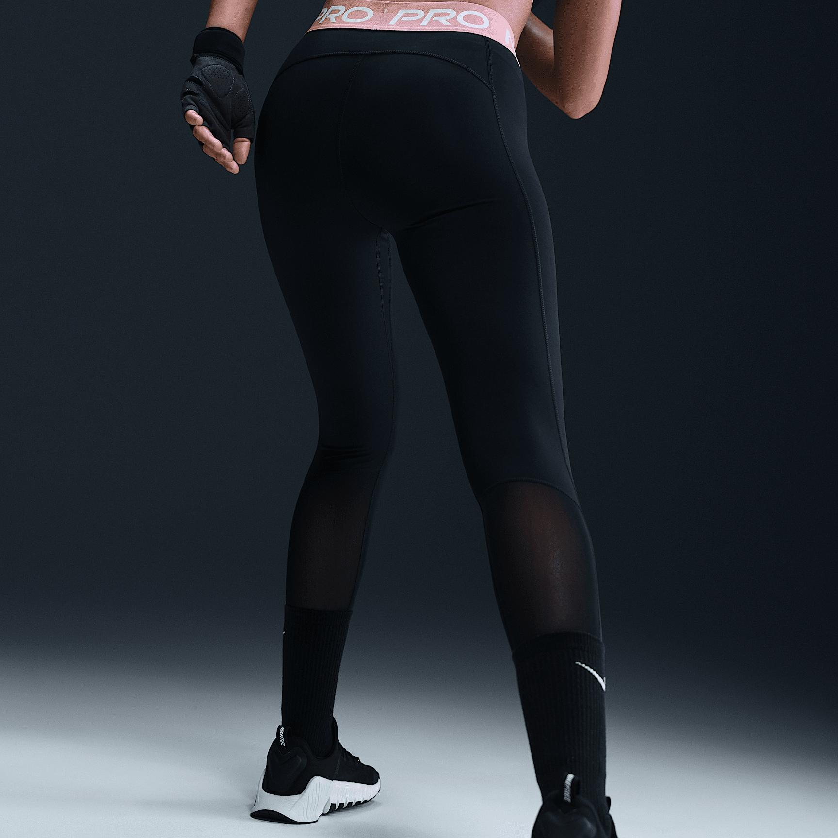 Women's Nike Pro Mid-Rise Mesh-Paneled Leggings Product Image