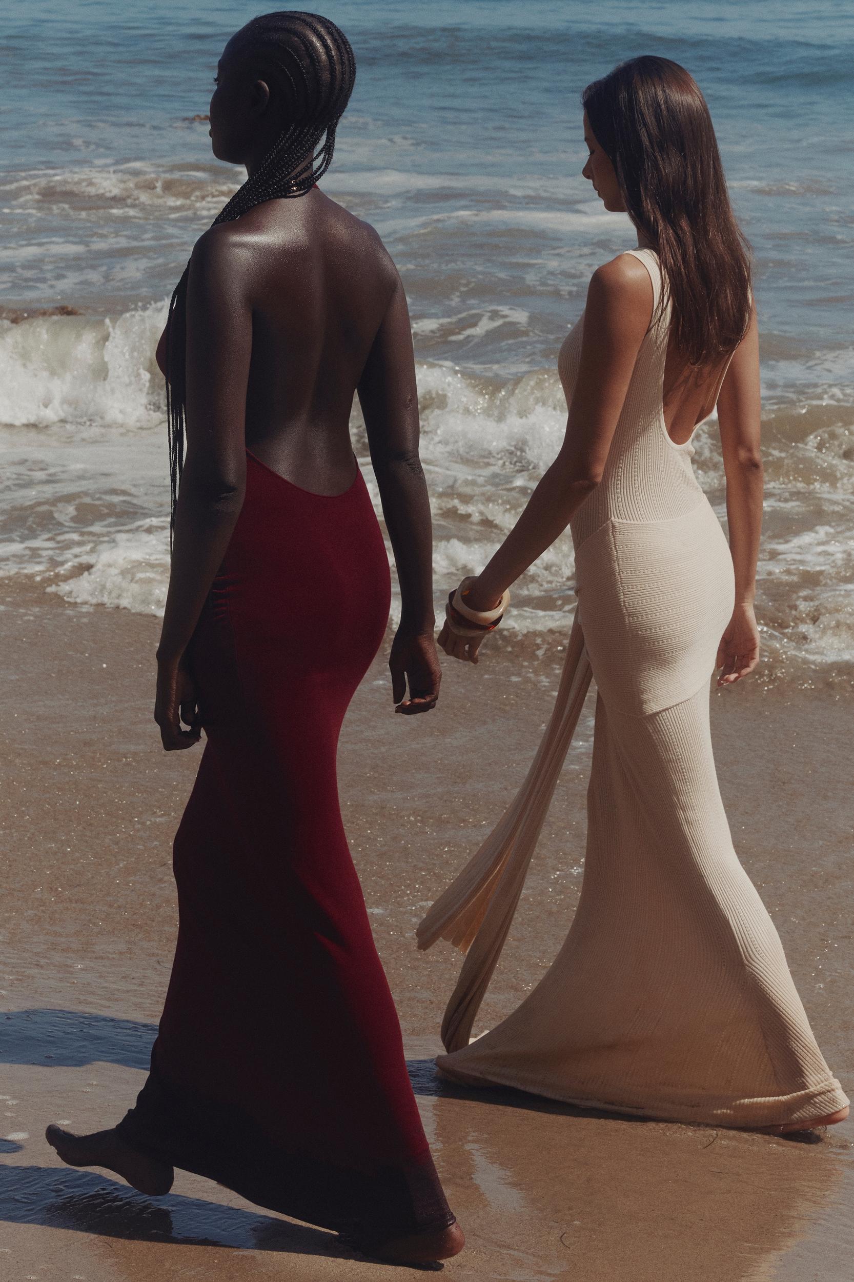 Thalina  wine draped halter neck maxi dress Product Image