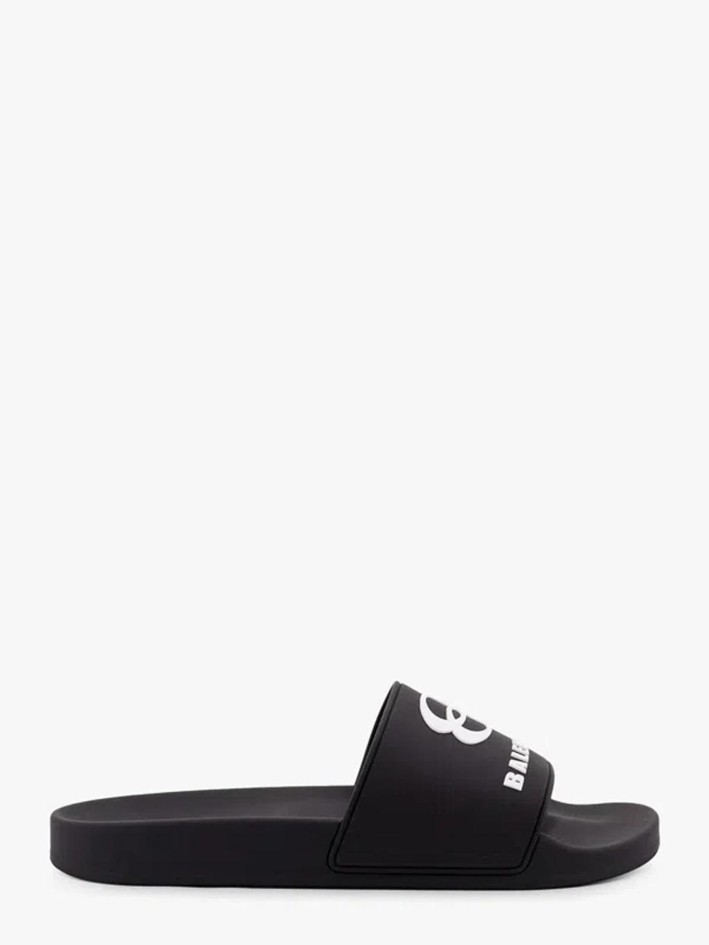 BALENCIAGA Rubber Slide Sandals For The Pool Men In Black White Product Image