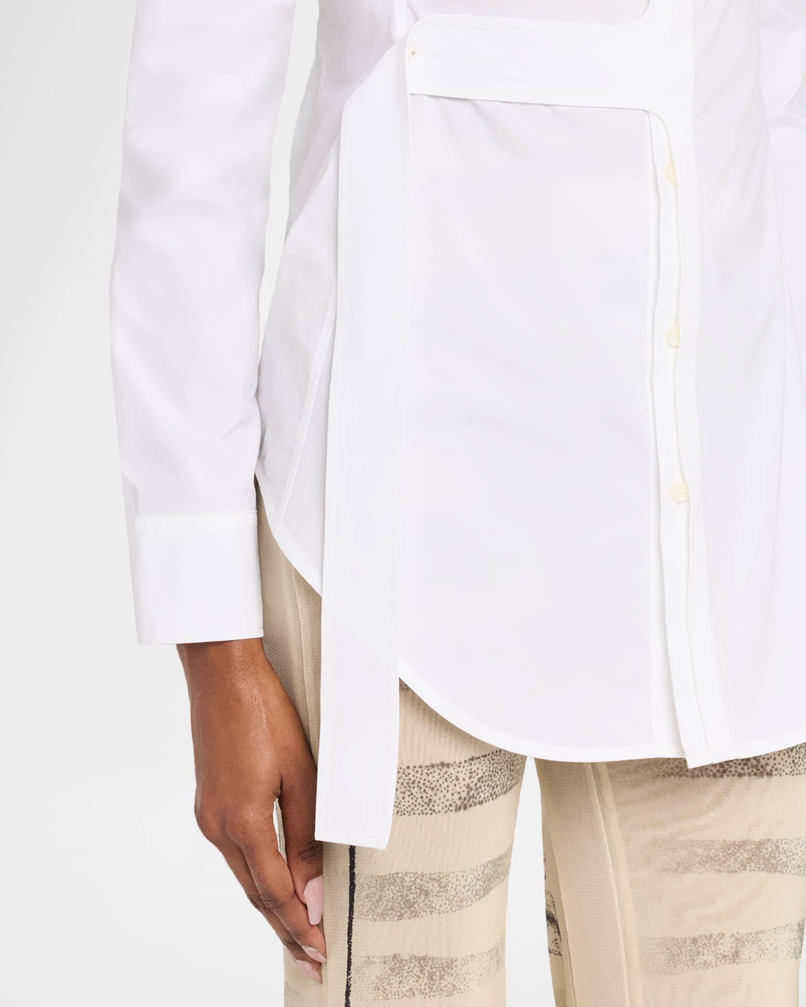 Waist-Strap Cotton Button-Down Shirt Product Image