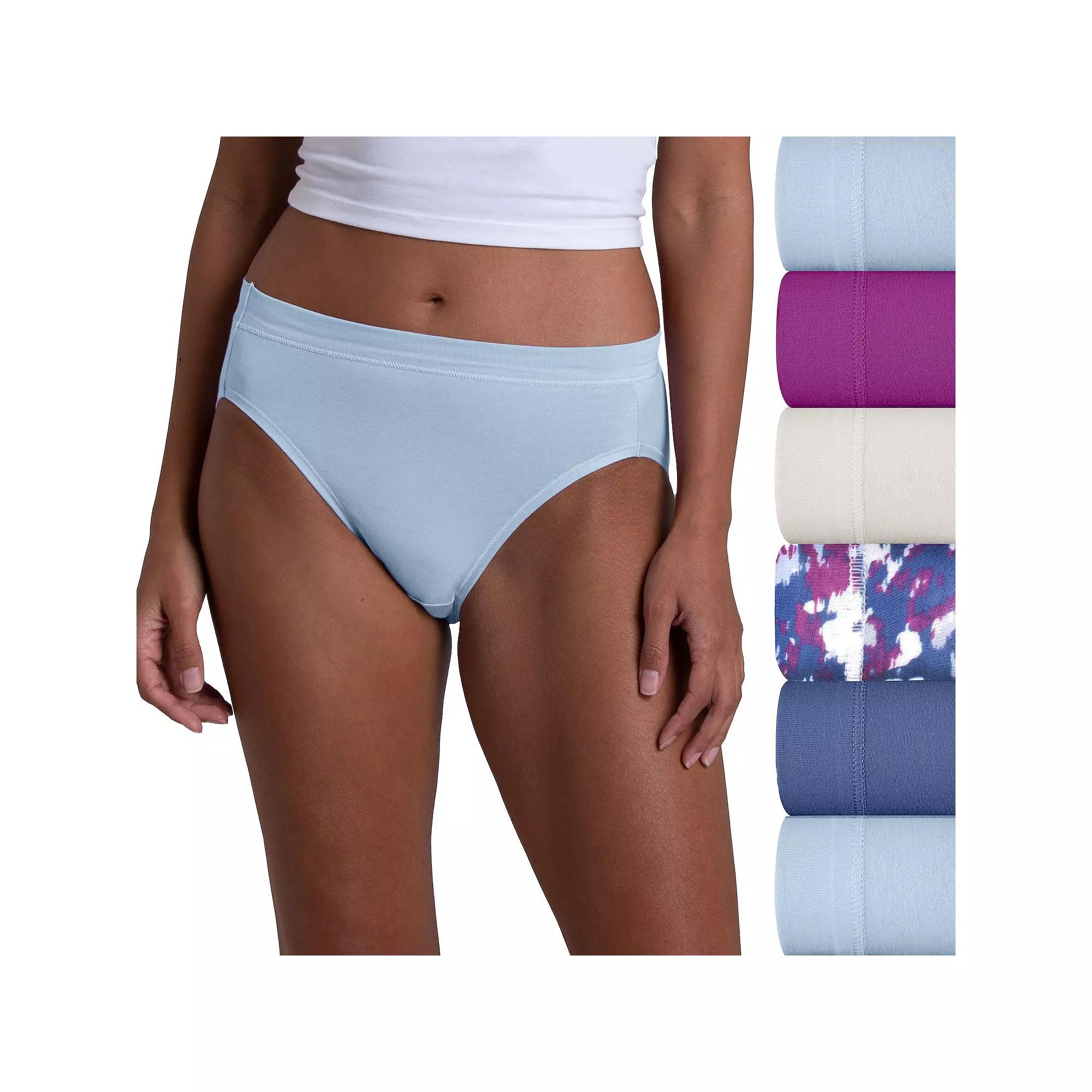 Womens Fruit of the Loom 6-pack Stretch High-Cut Panty Set 6DCSSHC Sweet Ivory Product Image