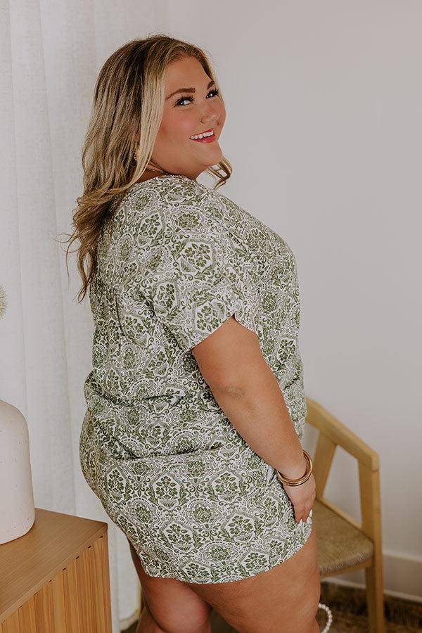 Mykonos Muse Linen-Blend Floral Top Curves Product Image
