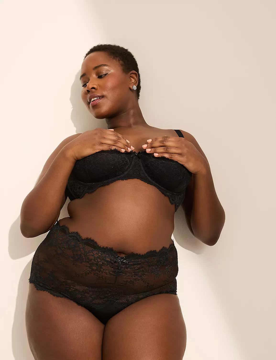 Crotchless Lace Wide-Side Thong Product Image