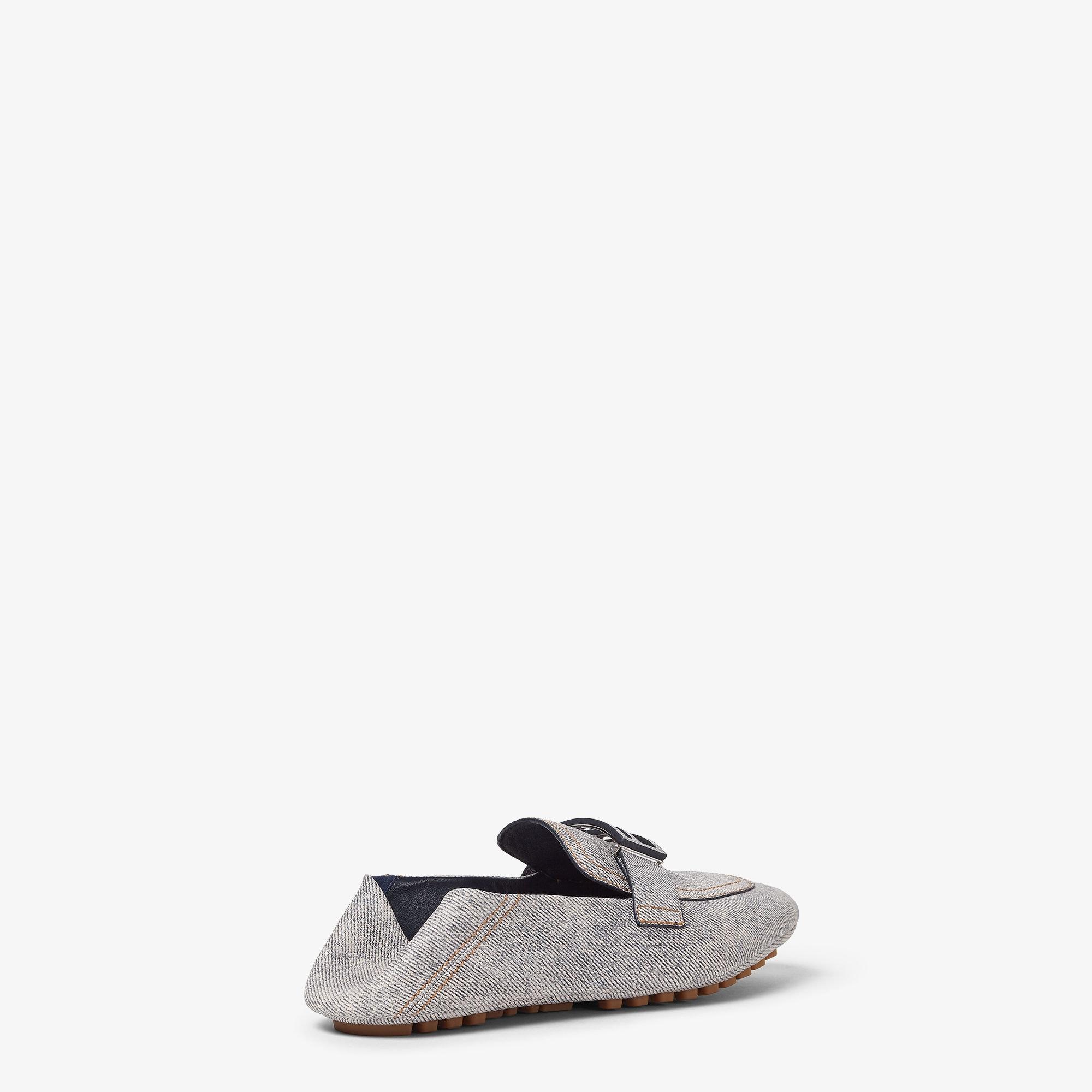 BaguetteLight blue denim-print leather loafers Product Image