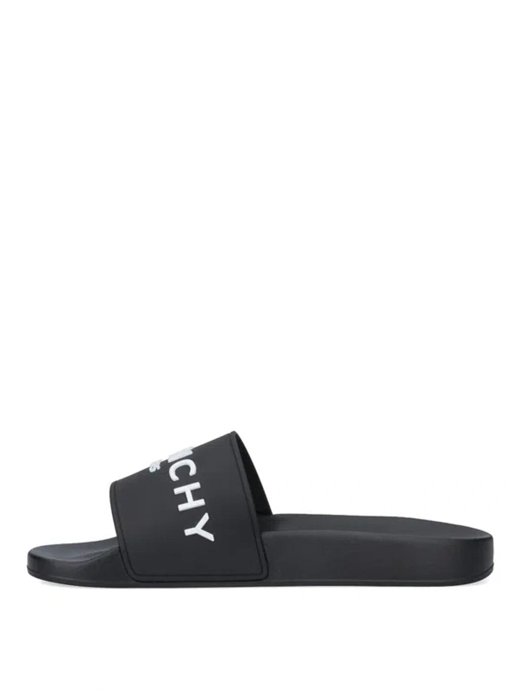 Black Logo-Print Pool Slides Product Image