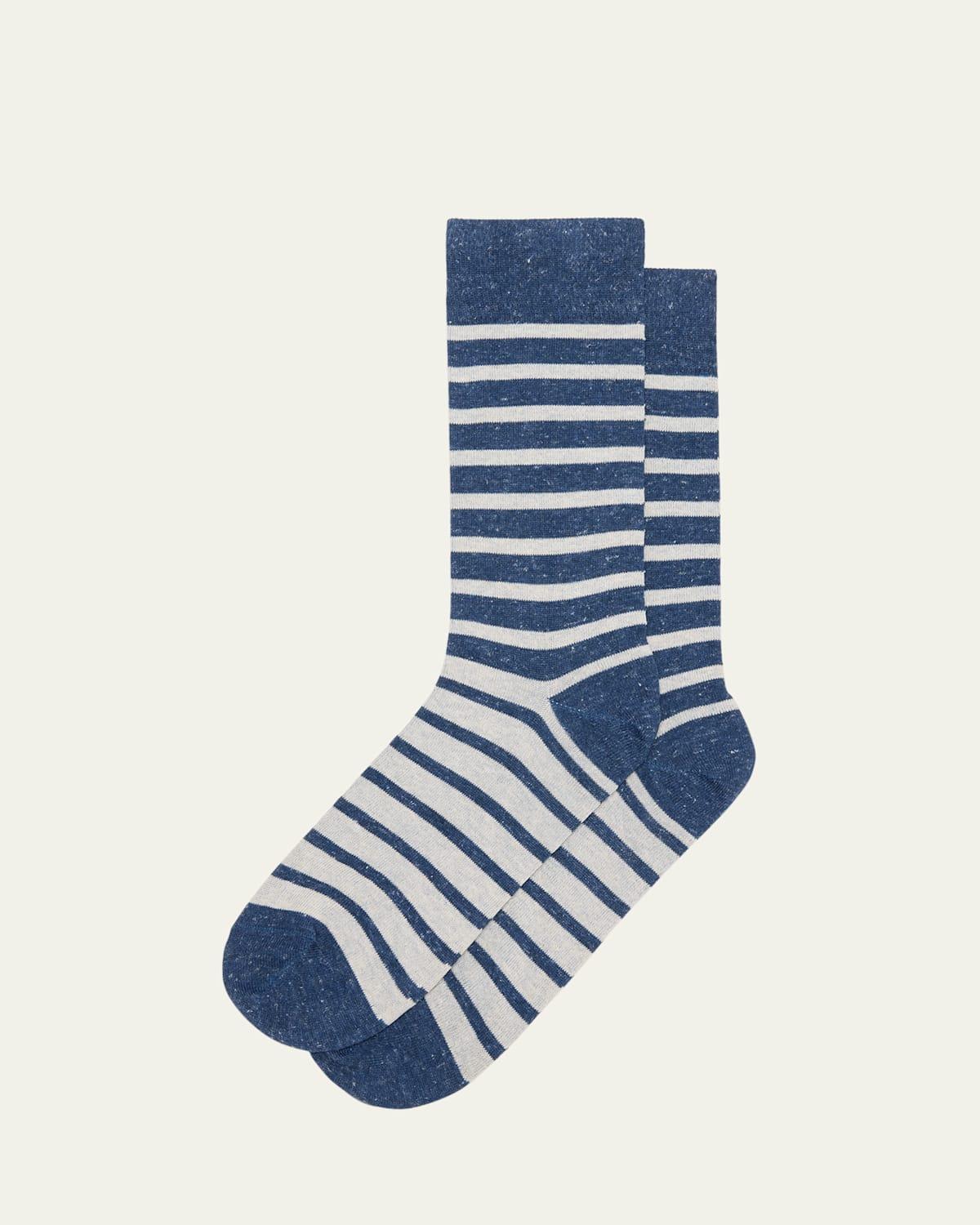 Men's Geoffrey Breton Stripe Crew Socks Product Image