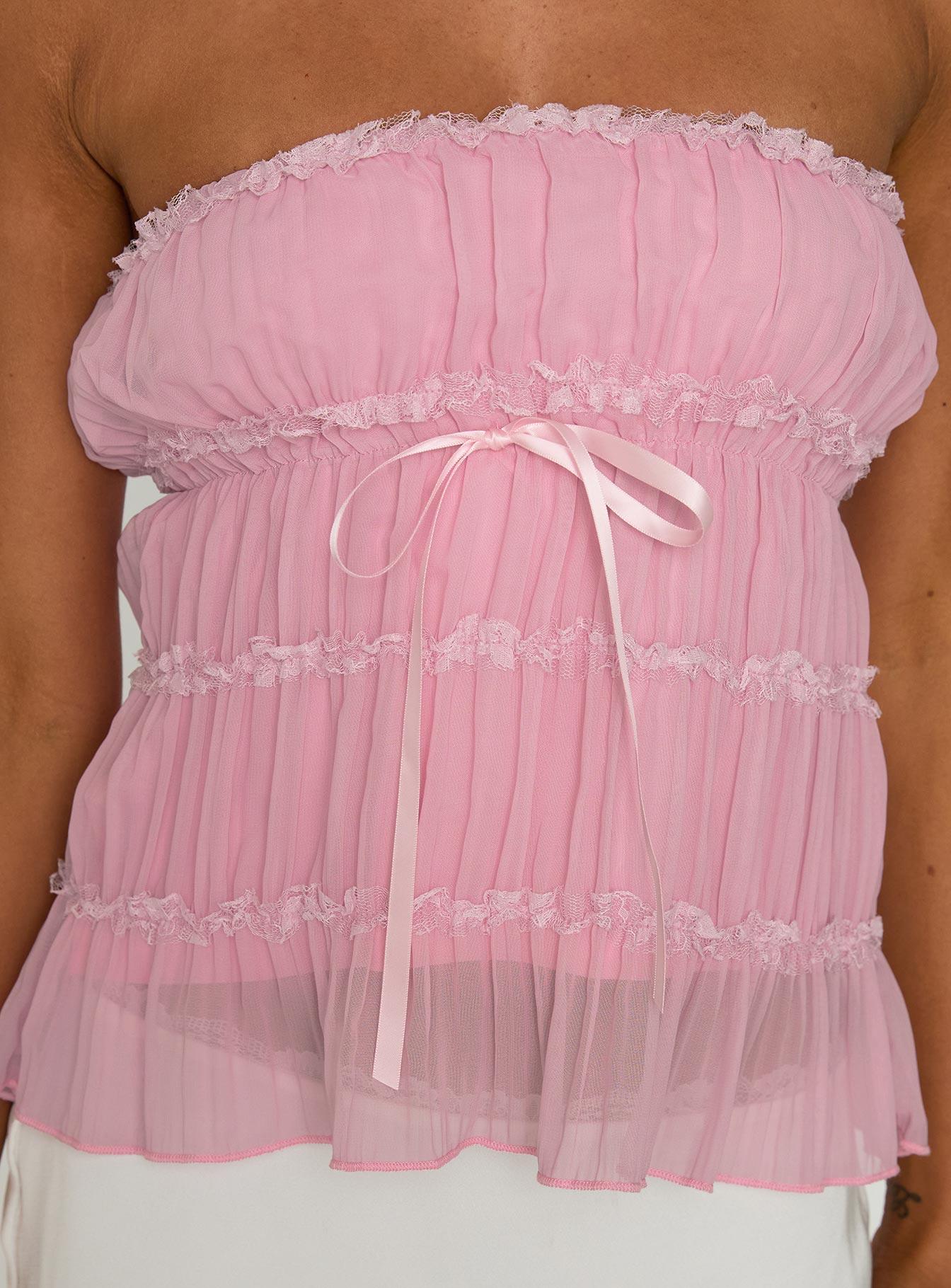 Avelina Strapless Top Pink Product Image