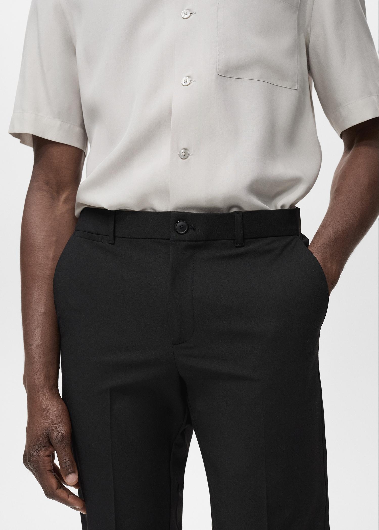 Bologna slim cropped comfort stretch pants - Men | MANGO USA Product Image