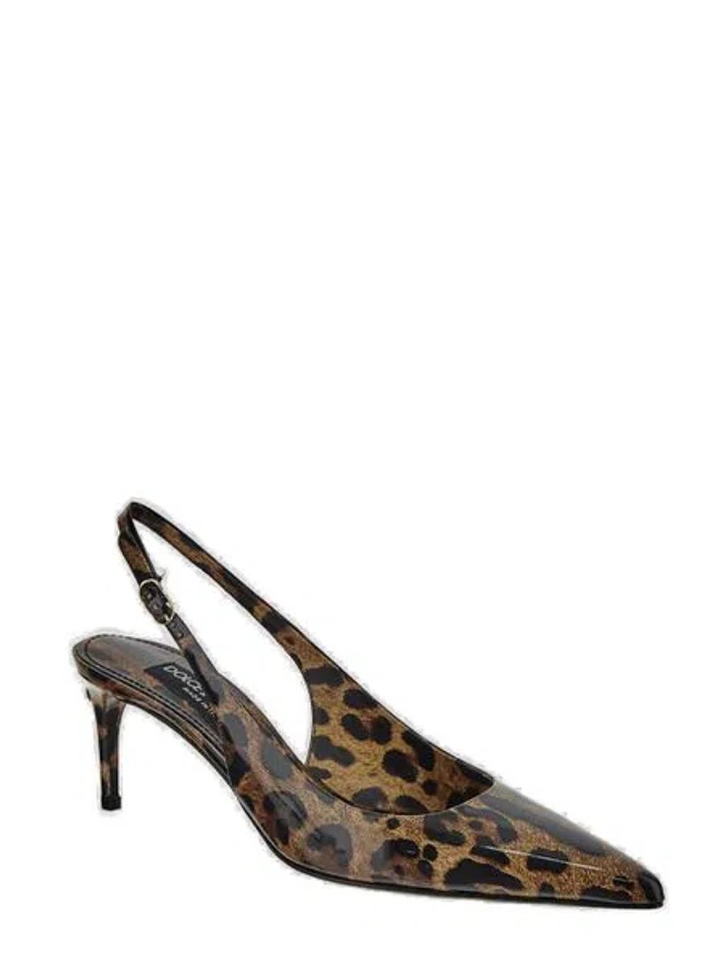 DOLCE & GABBANA Luxurious Leopard Printed Slingback Pumps For Women In Lavender Product Image