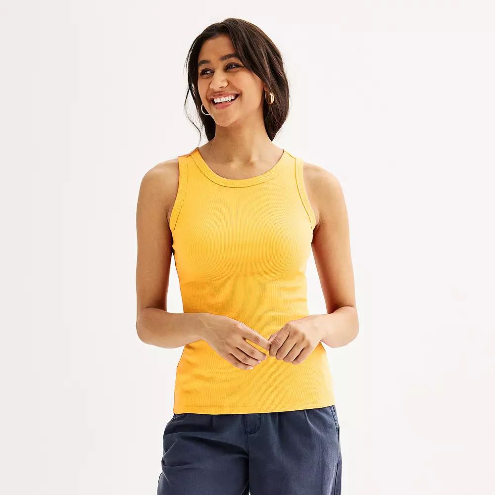 Women's Sonoma Goods For Life® High Neck Layering Tank Top, Size: XXL, Polished Gold Product Image