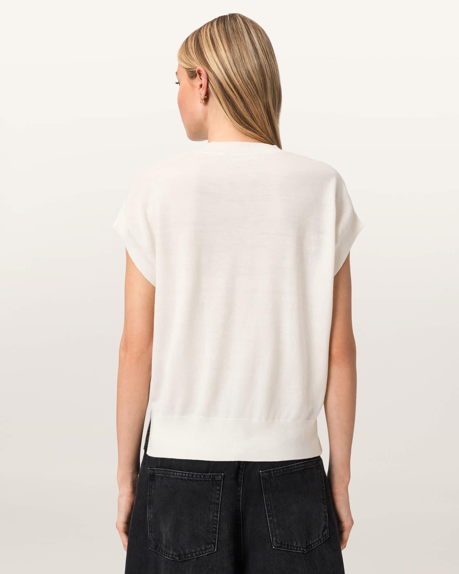 Terra Knitted Graphic T-Shirt Chalk White | ALLSAINTS US Product Image