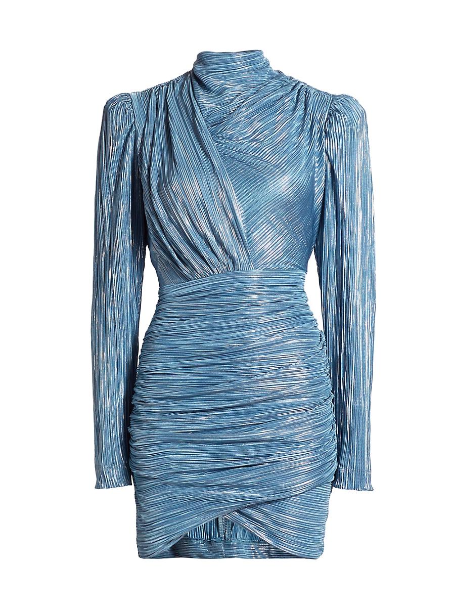 Womens Maya Foil Pleated Knit Minidress Product Image