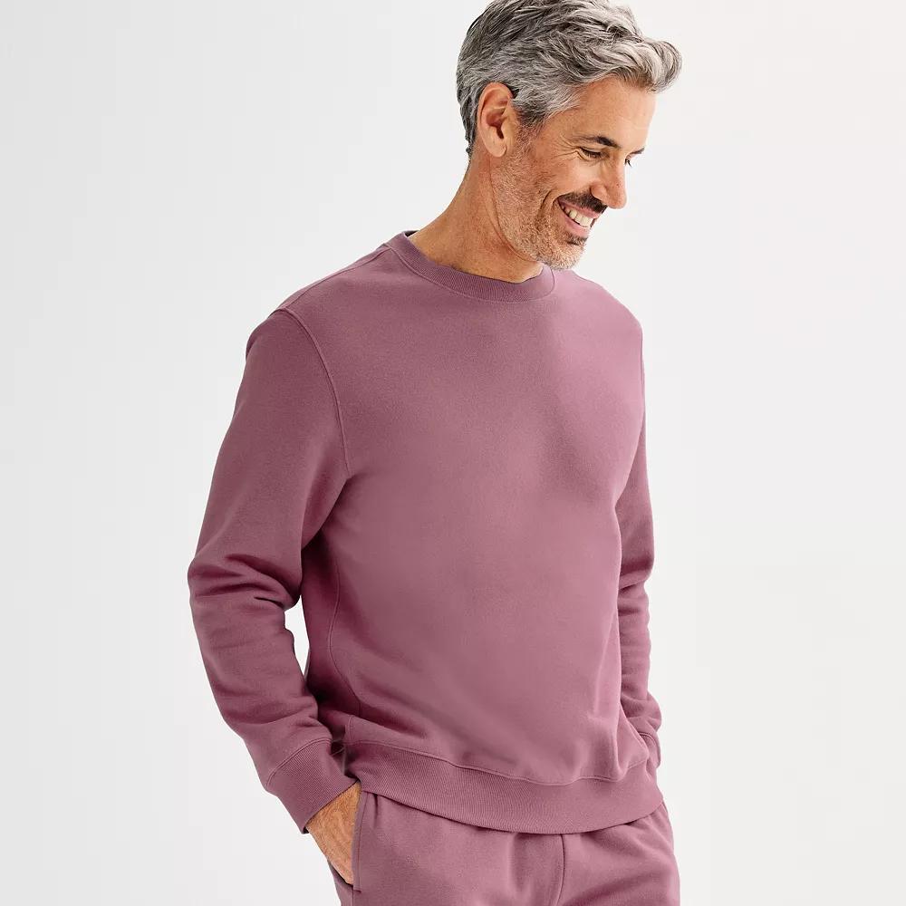 Men's Tek Gear® Ultra Soft Fleece Crew Sweatshirt, Size: XS, Red Ice Product Image