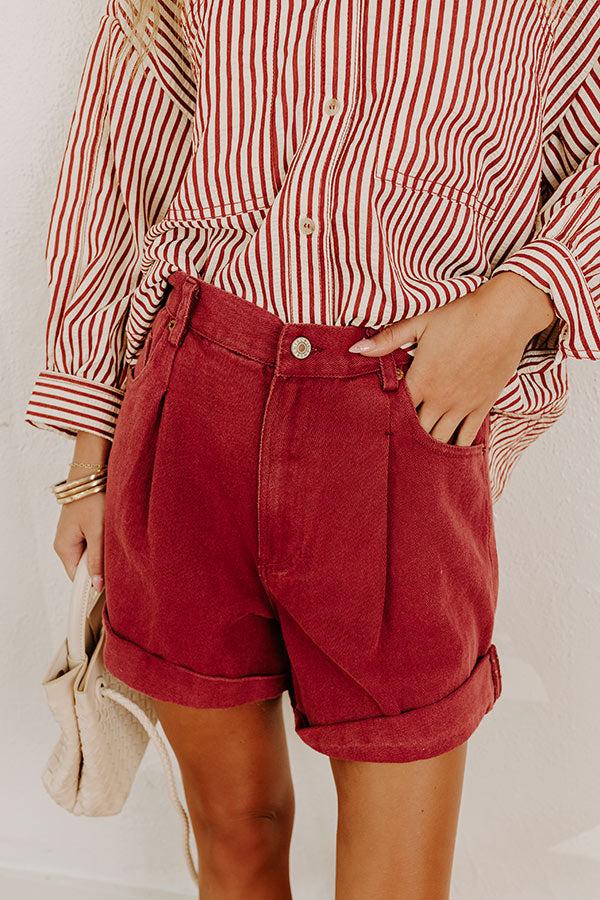 The Milly High Waist Shorts in Red Product Image