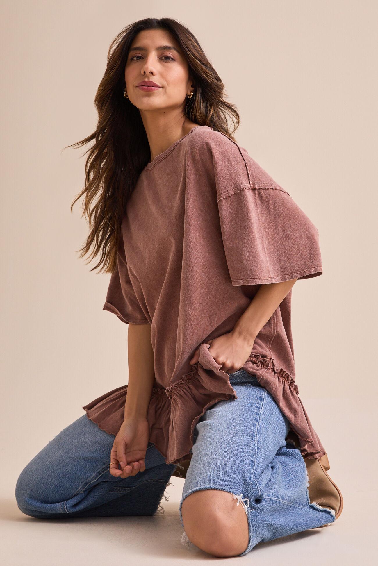 Erin Ruffle Tunic Top Product Image
