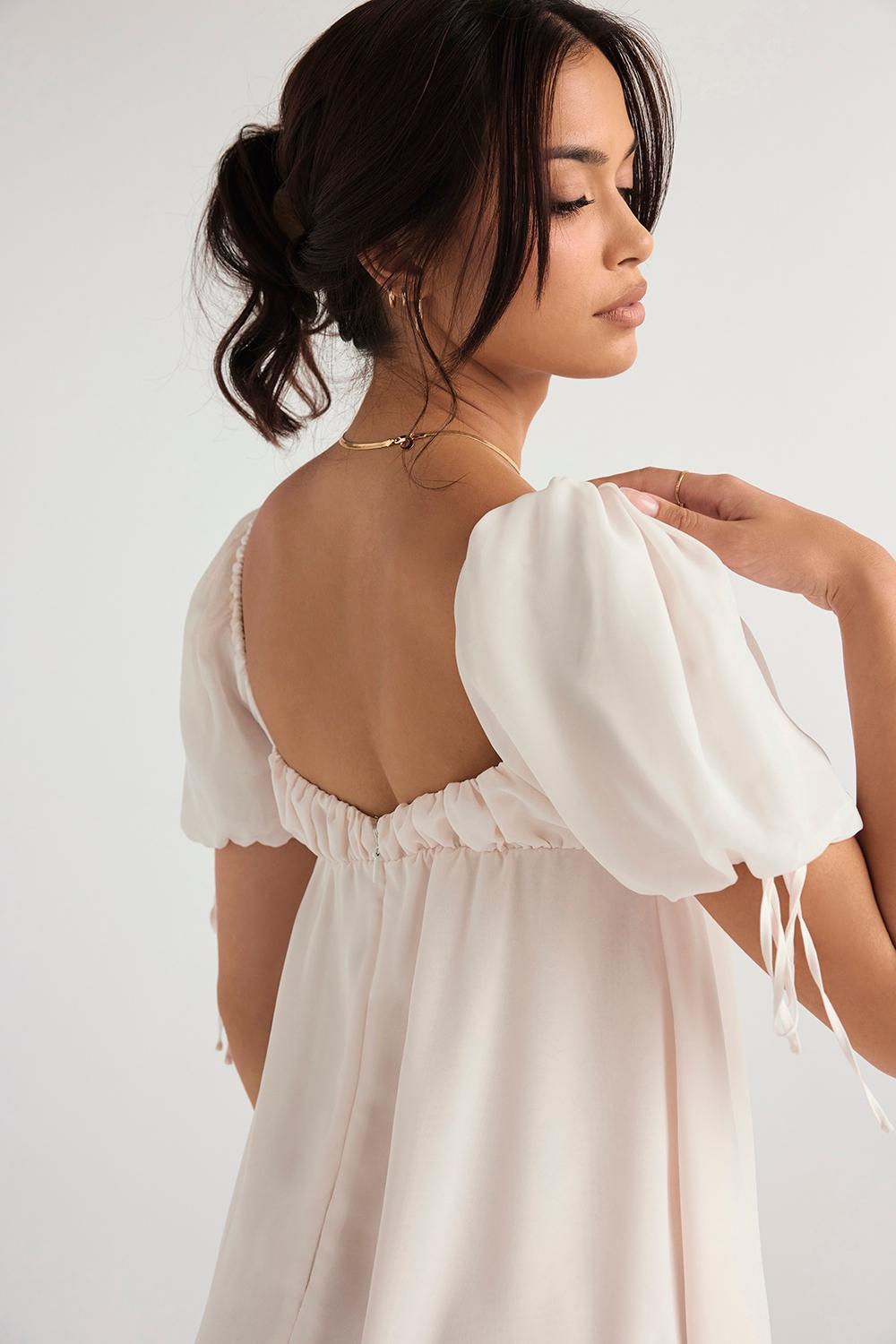 Princess  ivory georgette mini dress - sale Product Image