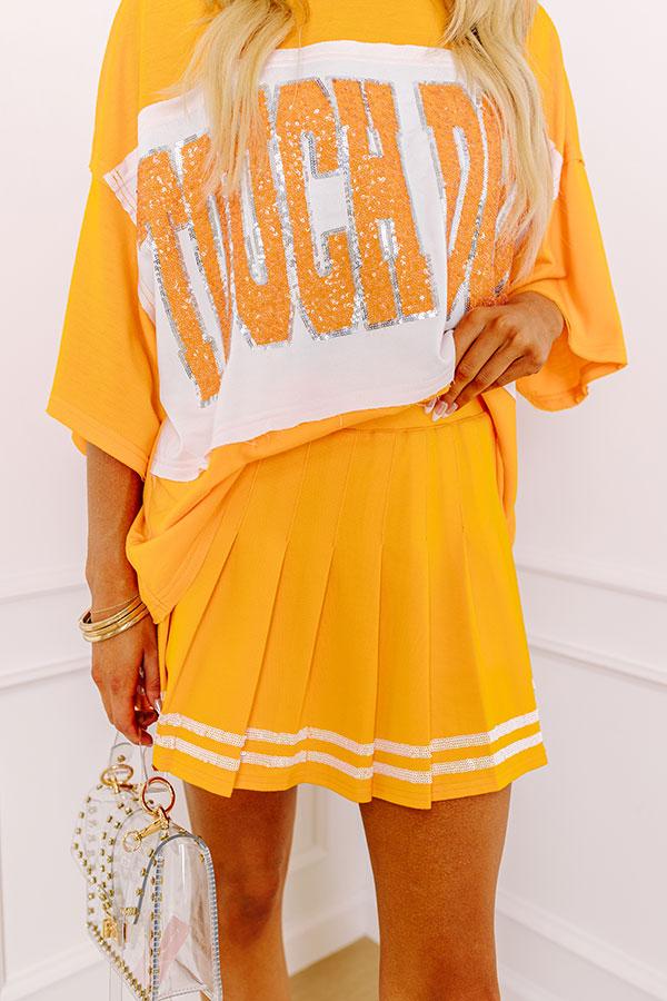 Pep Squad High Waist Pleated Skort in Orange Product Image