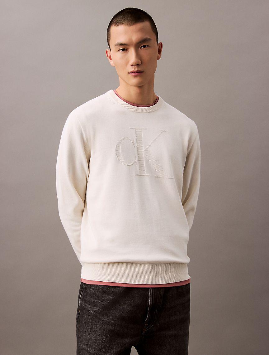 Smooth Cotton Monogram Logo Sweater Product Image