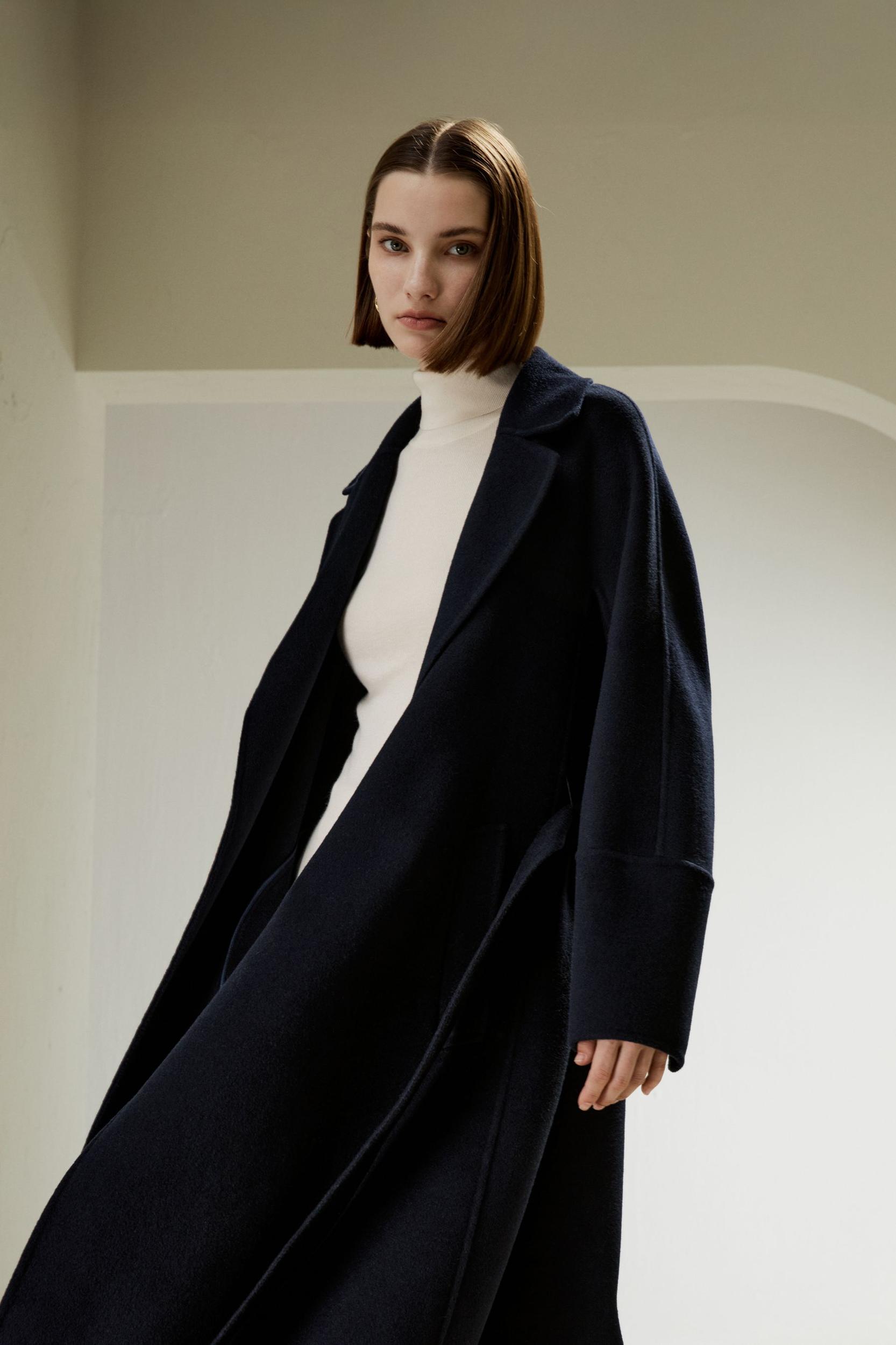 Double-faced Wool-blend Robe Coat Product Image