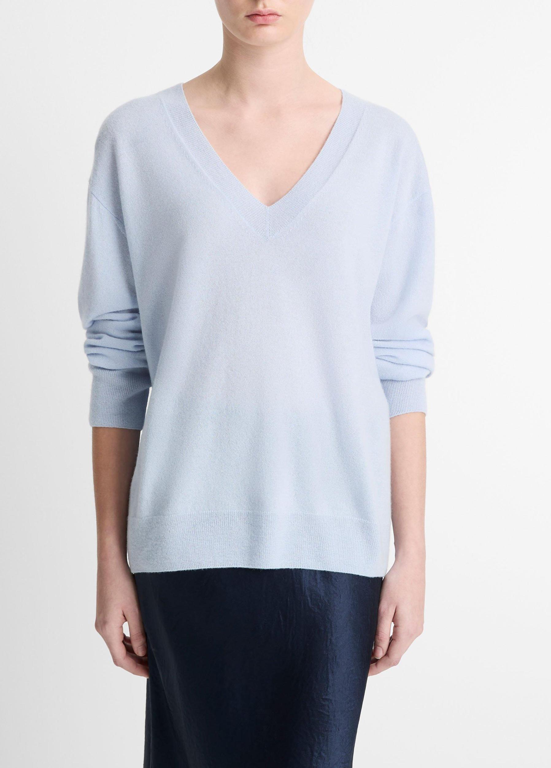 Cashmere-Silk Deep V-Neck Sweater Product Image