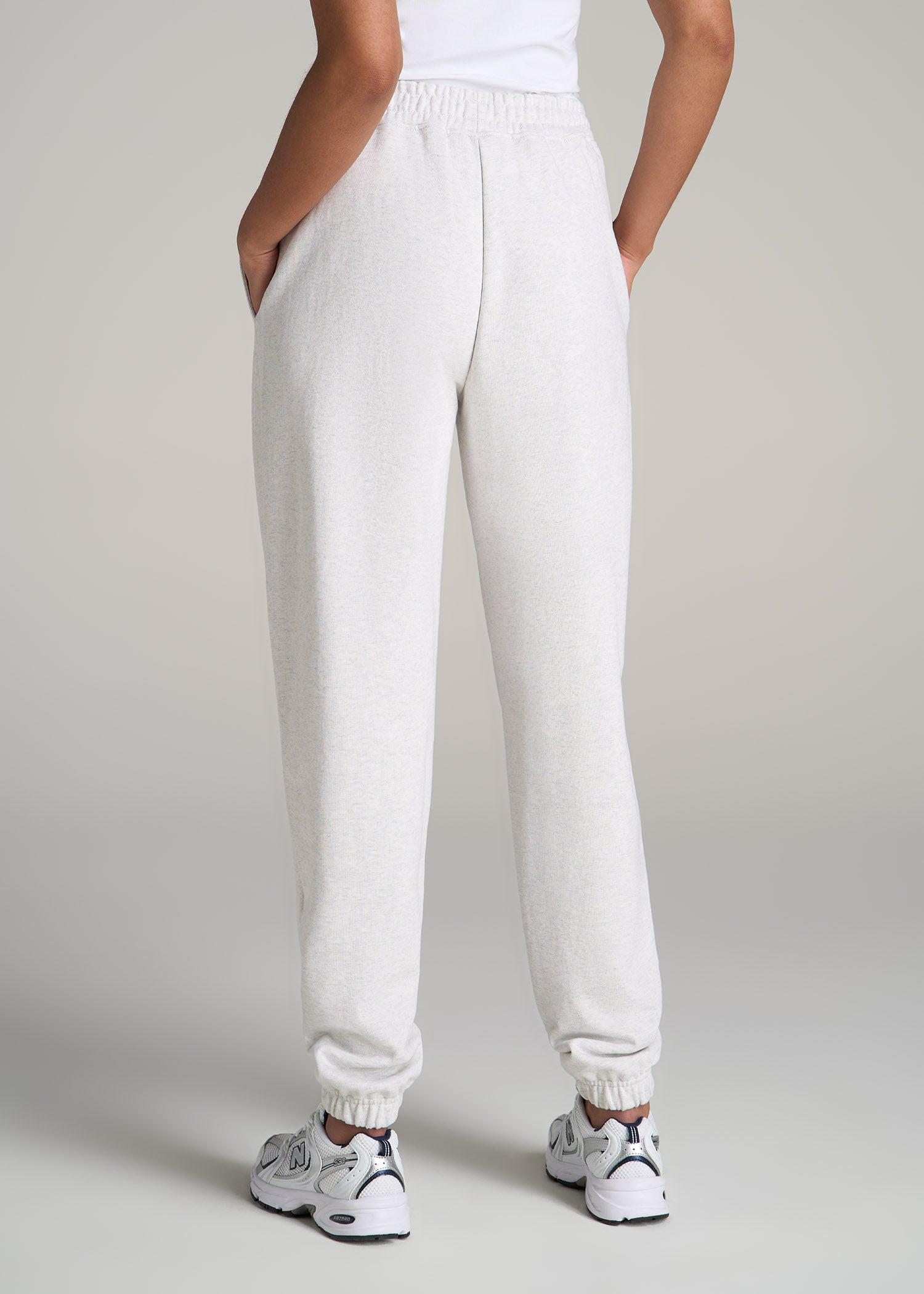 Wearever Oversized French Terry Joggers for Tall Women in Heather Cloud White Product Image