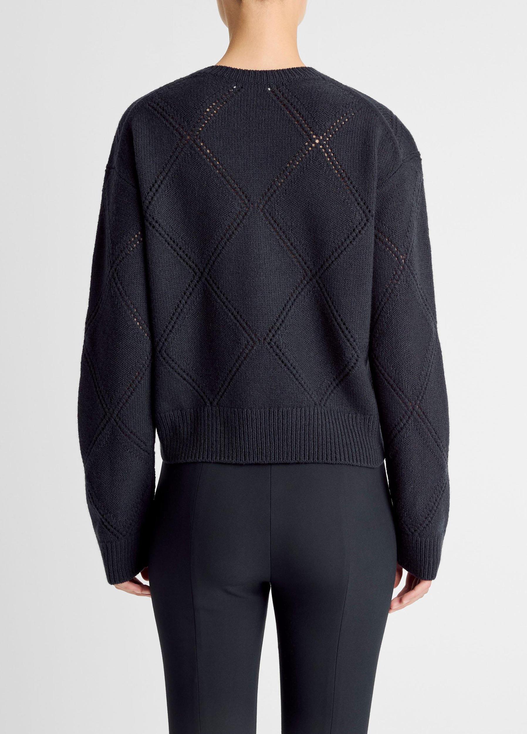 Textured Argyle Italian Wool Sweater Product Image