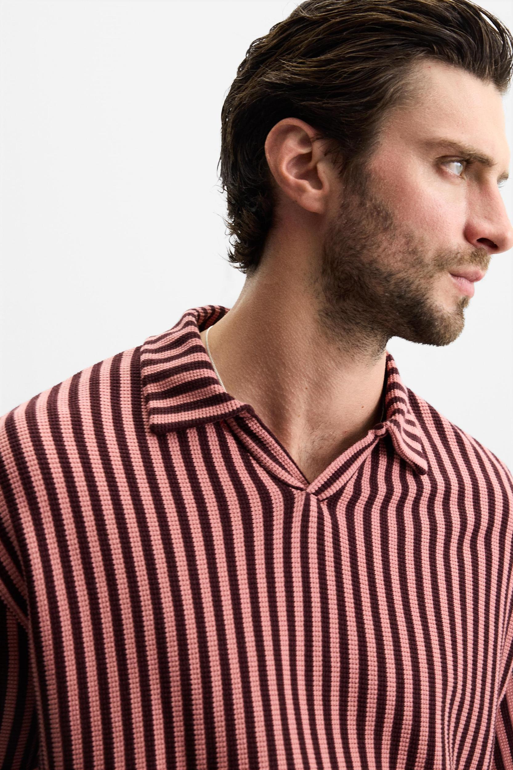 STRIPED JACQUARD POLO SHIRT Product Image
