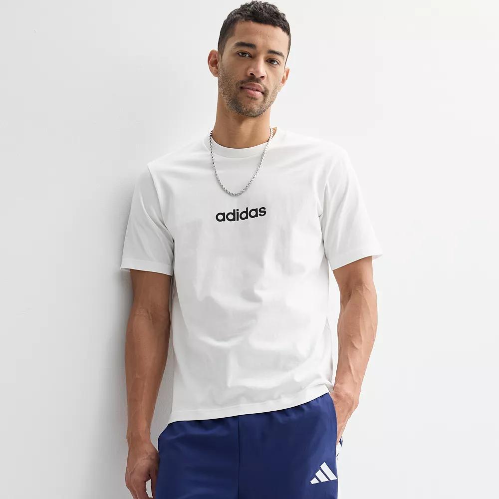 Men's adidas Essentials Single Jersey Sportswear T-Shirt, Size: Large, White Product Image