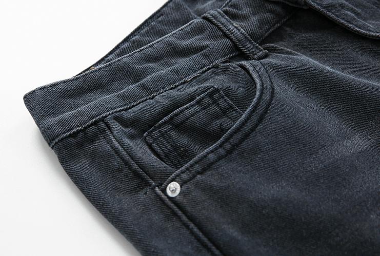 RT No. 1489 GRAY WIDE STRAIGHT JEANS Product Image