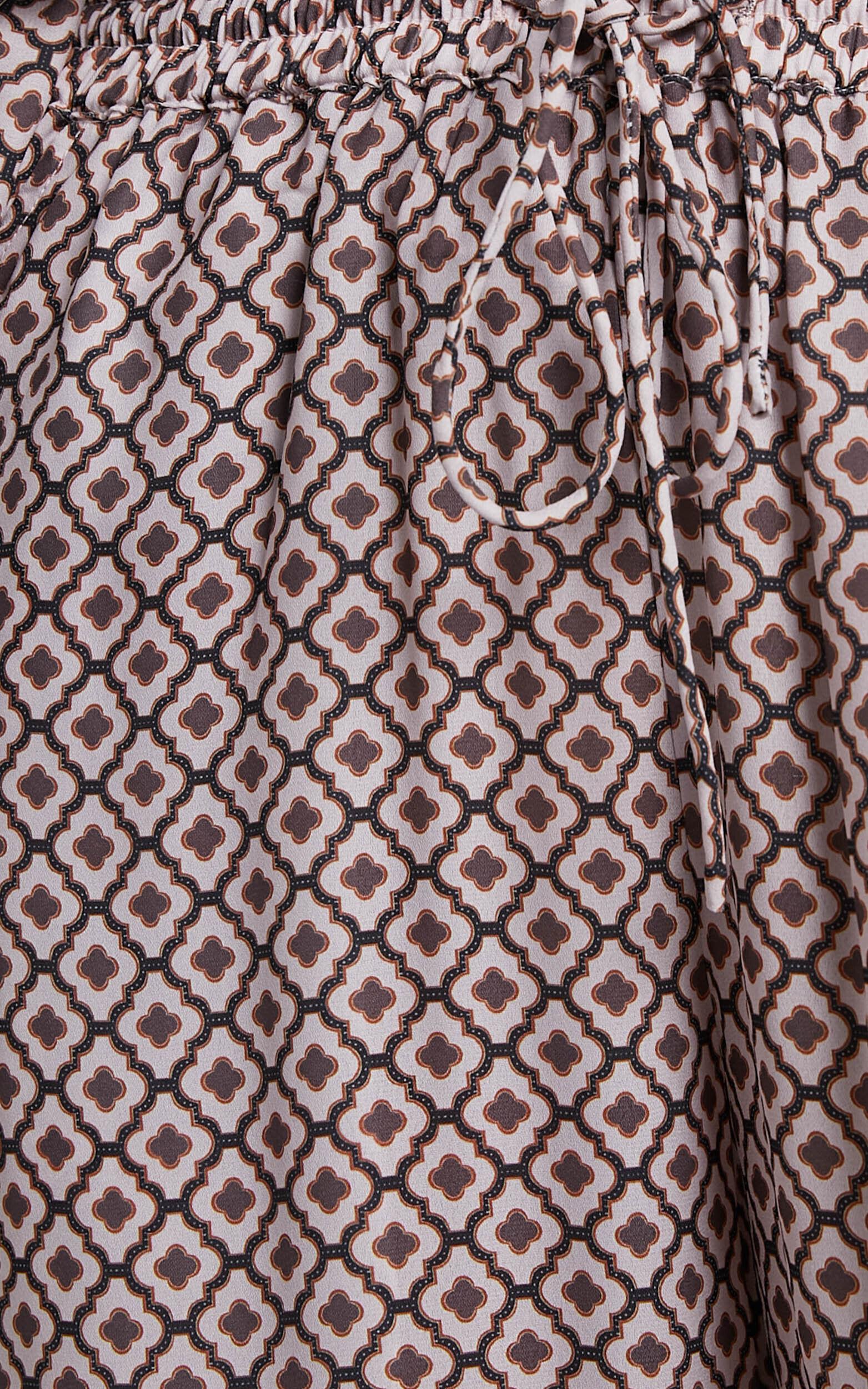 Brunita Pants - Mid Waisted Relaxed Elastic Waist Pants in Moroccan Geo Product Image