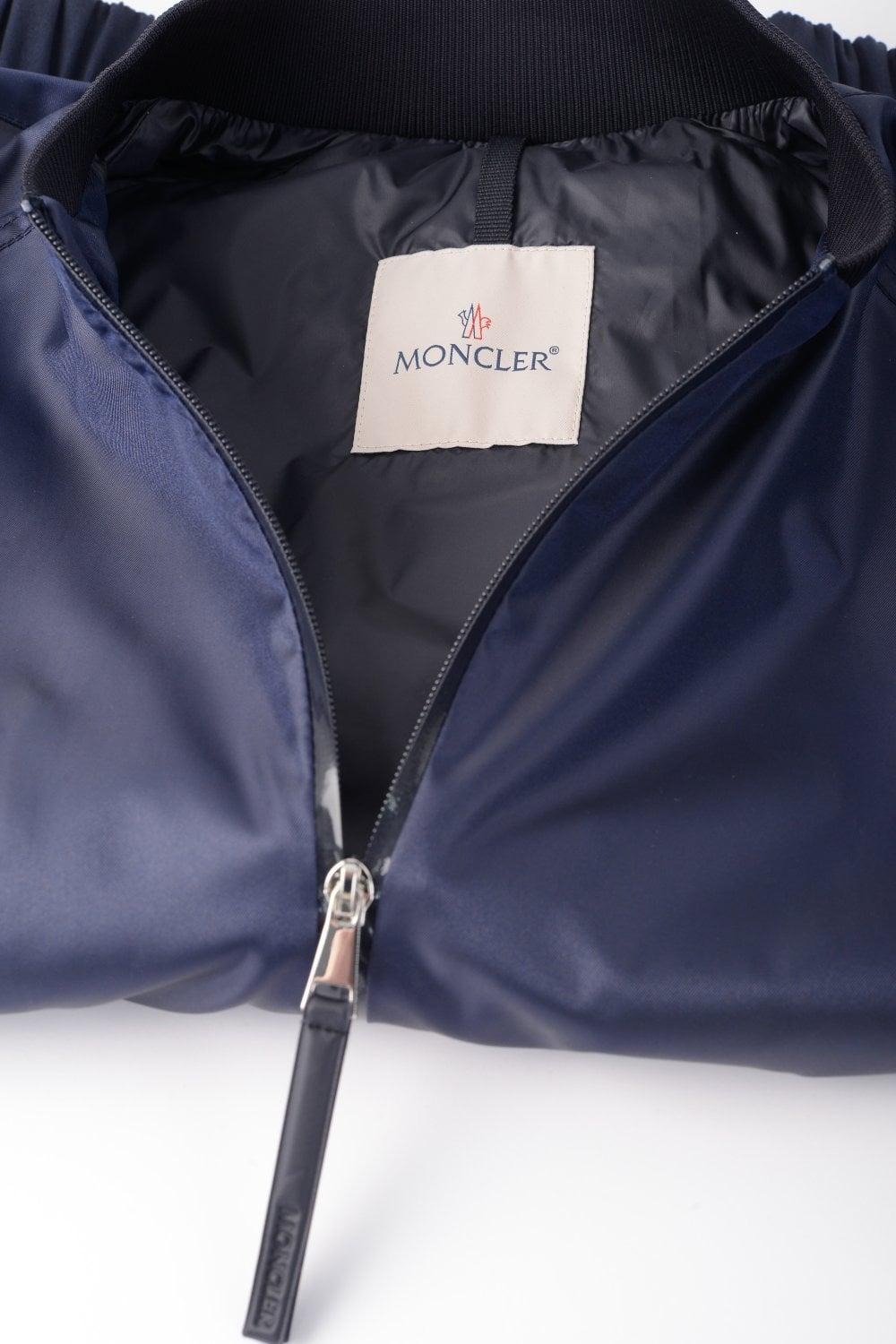 MONCLER Gobie Satin And Cotton-blend Twill Bomber Jacket In Navy Product Image